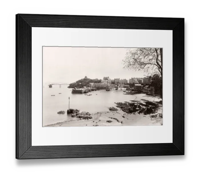 Framed Print : Vintage 19th century photograph - United Kingdom - the pier, Tenby, Wales