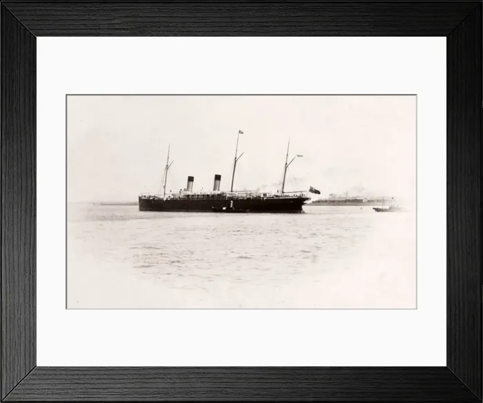 Framed Print : 1889 photograph - RMS Teutonic - from an album of images relating to the launch of Framed Print : 1889 photograph - RMS Teutonic - from an album of images relating to the launch of