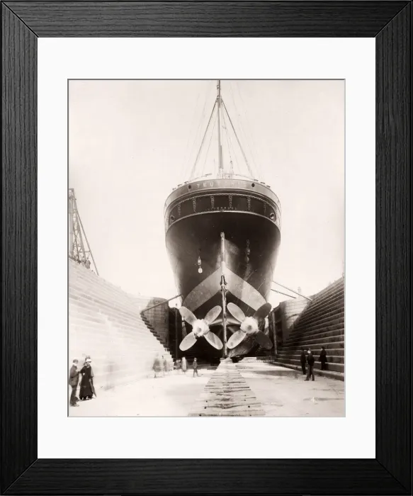 Framed Print : 1889 photograph - RMS Teutonic - from an album of images relating to the launch of Framed Print : 1889 photograph - RMS Teutonic - from an album of images relating to the launch of