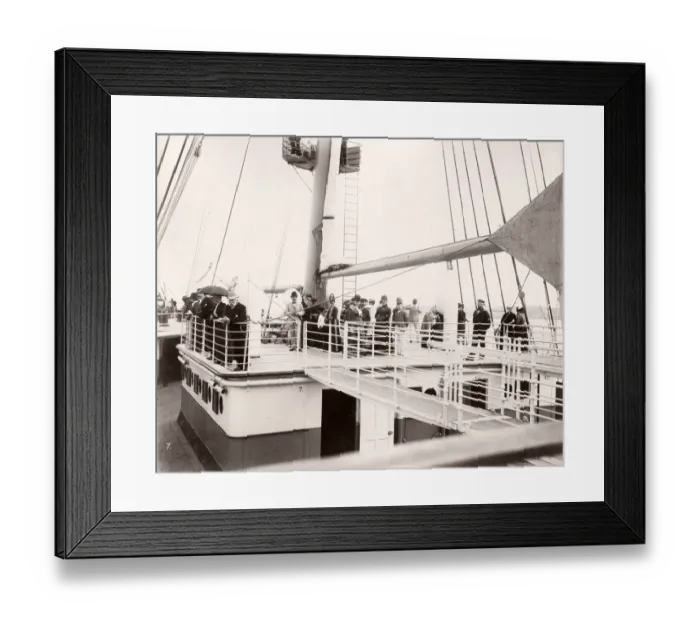 Framed Print : 1889 photograph - RMS Teutonic - from an album of images relating to the launch of Framed Print : 1889 photograph - RMS Teutonic - from an album of images relating to the launch of