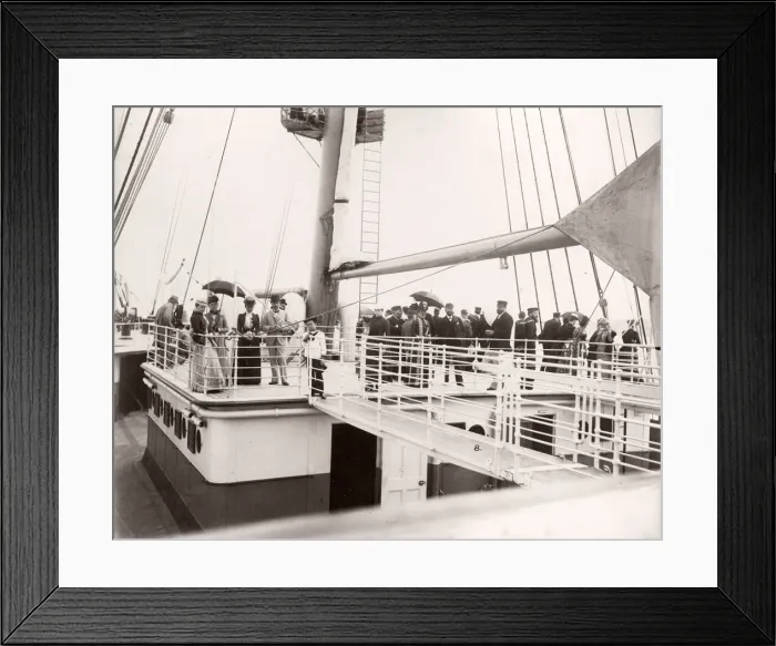 Framed Print : 1889 photograph - RMS Teutonic - from an album of images relating to the launch of Framed Print : 1889 photograph - RMS Teutonic - from an album of images relating to the launch of