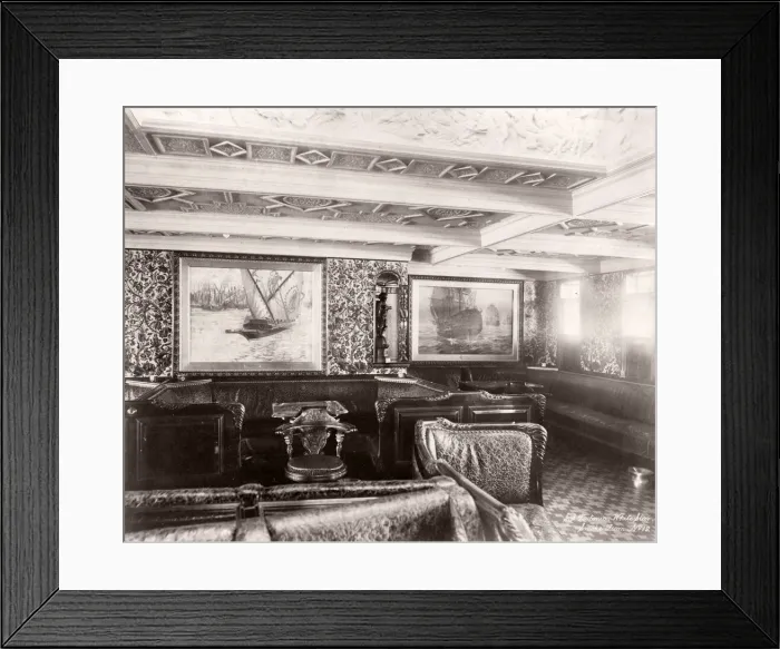 Framed Print : 1889 photograph - RMS Teutonic - from an album of images relating to the launch of Framed Print : 1889 photograph - RMS Teutonic - from an album of images relating to the launch of