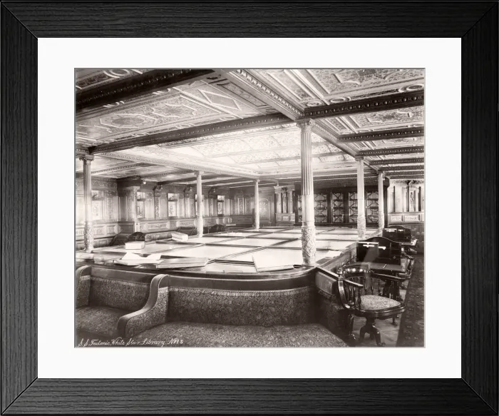 Framed Print : 1889 photograph - RMS Teutonic - from an album of images relating to the launch of Framed Print : 1889 photograph - RMS Teutonic - from an album of images relating to the launch of