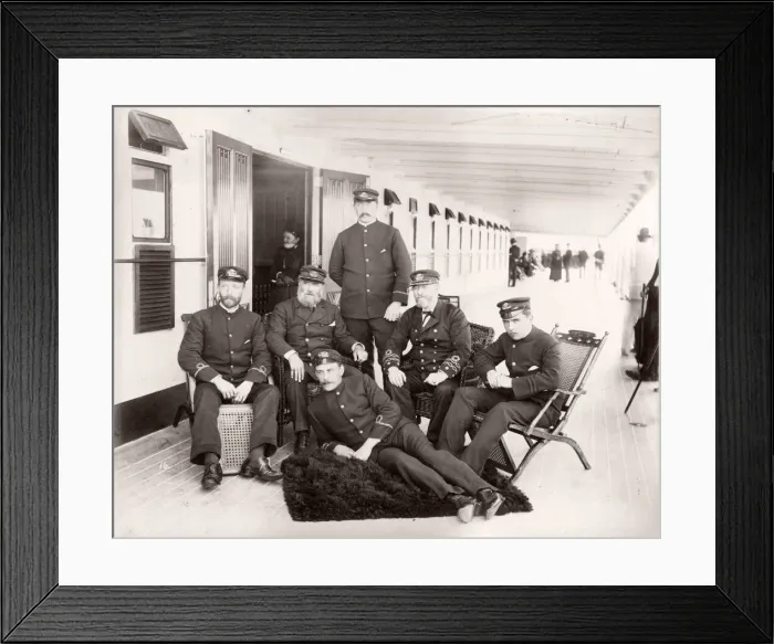 Framed Print : 1889 photograph - RMS Teutonic - from an album of images relating to the launch of Framed Print : 1889 photograph - RMS Teutonic - from an album of images relating to the launch of