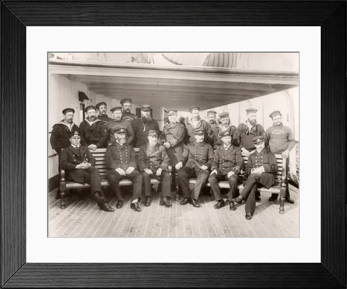 Framed Print : 1889 photograph - RMS Teutonic - from an album of images relating to the launch of Framed Print : 1889 photograph - RMS Teutonic - from an album of images relating to the launch of