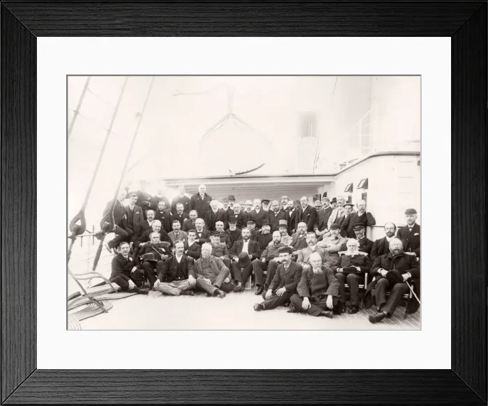 Framed Print : 1889 photograph - RMS Teutonic - from an album of images relating to the launch of Framed Print : 1889 photograph - RMS Teutonic - from an album of images relating to the launch of