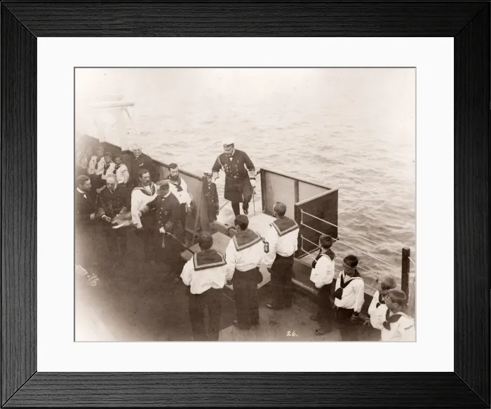 Framed Print : 1889 photograph - RMS Teutonic - from an album of images relating to the launch of Framed Print : 1889 photograph - RMS Teutonic - from an album of images relating to the launch of