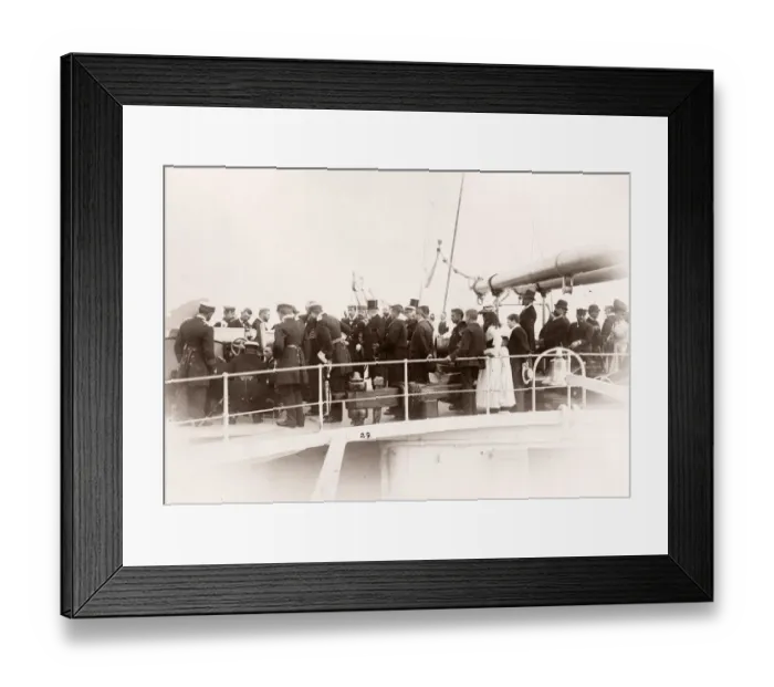 Framed Print : 1889 photograph - RMS Teutonic - from an album of images relating to the launch of Framed Print : 1889 photograph - RMS Teutonic - from an album of images relating to the launch of