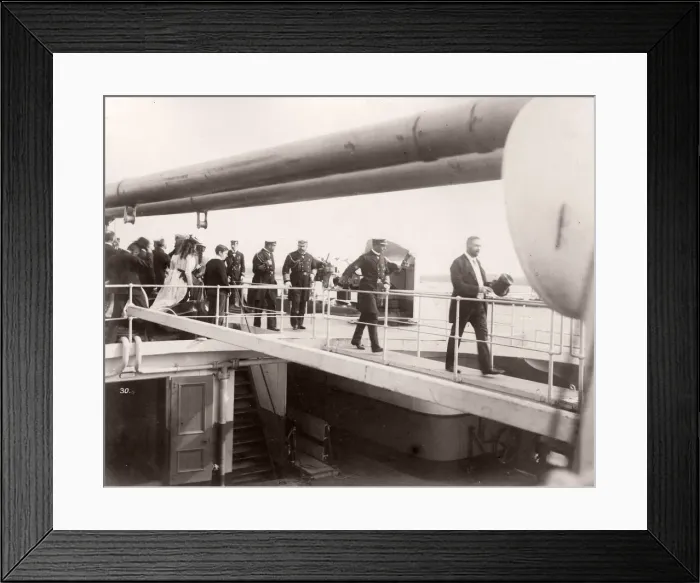Framed Print : 1889 photograph - RMS Teutonic - from an album of images relating to the launch of Framed Print : 1889 photograph - RMS Teutonic - from an album of images relating to the launch of