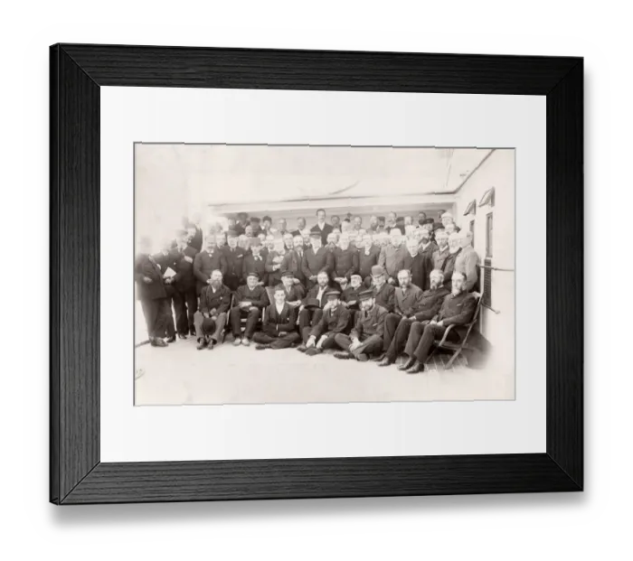 Framed Print : 1889 photograph - RMS Teutonic - from an album of images relating to the launch of Framed Print : 1889 photograph - RMS Teutonic - from an album of images relating to the launch of