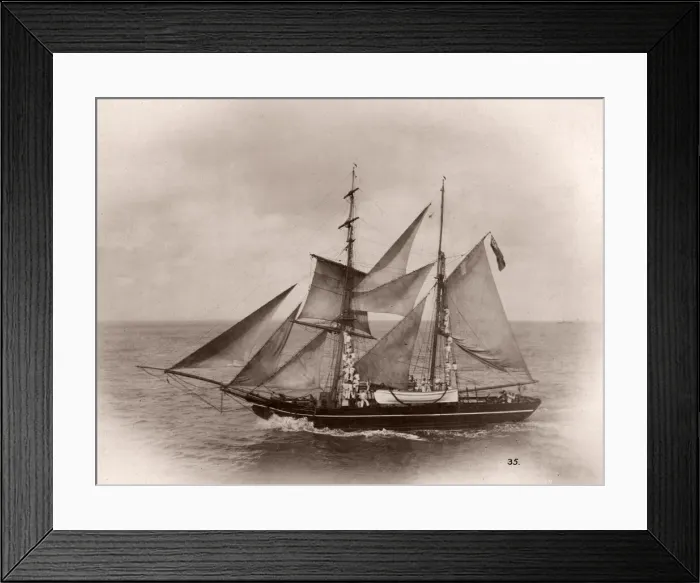 Framed Print : 1889 photograph - RMS Teutonic - from an album of images relating to the launch of