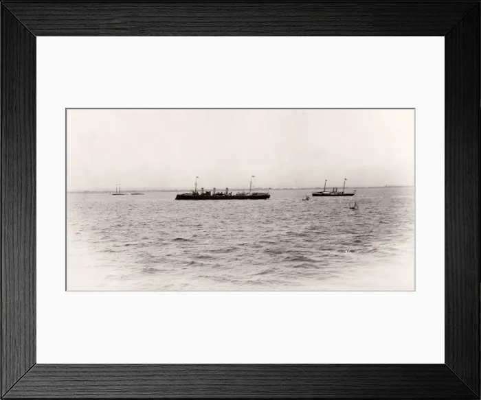 Framed Print : 1889 photograph - RMS Teutonic - from an album of images relating to the launch of Framed Print : 1889 photograph - RMS Teutonic - from an album of images relating to the launch of