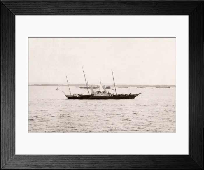 Framed Print : 1889 photograph - RMS Teutonic - from an album of images relating to the launch of Framed Print : 1889 photograph - RMS Teutonic - from an album of images relating to the launch of