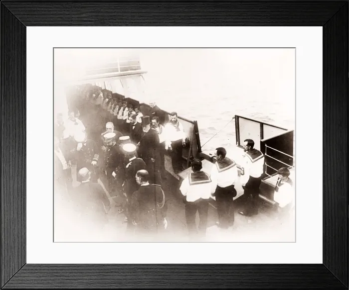 Framed Print : 1889 photograph - RMS Teutonic - from an album of images relating to the launch of Framed Print : 1889 photograph - RMS Teutonic - from an album of images relating to the launch of