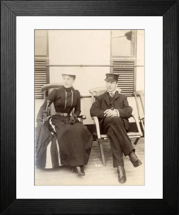Framed Print : 1889 photograph - RMS Teutonic - from an album of images relating to the launch of Framed Print : 1889 photograph - RMS Teutonic - from an album of images relating to the launch of