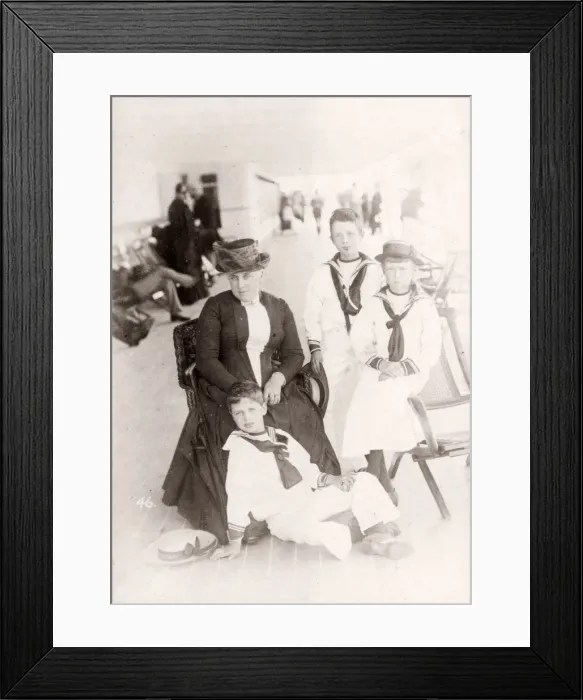 Framed Print : 1889 photograph - RMS Teutonic - from an album of images relating to the launch of Framed Print : 1889 photograph - RMS Teutonic - from an album of images relating to the launch of