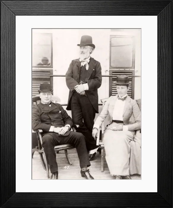 Framed Print : 1889 photograph - RMS Teutonic - from an album of images relating to the launch of Framed Print : 1889 photograph - RMS Teutonic - from an album of images relating to the launch of