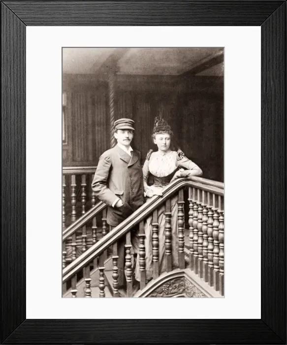 Framed Print : 1889 photograph - RMS Teutonic - from an album of images relating to the launch of Framed Print : 1889 photograph - RMS Teutonic - from an album of images relating to the launch of