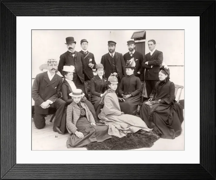 Framed Print : 1889 photograph - RMS Teutonic - from an album of images relating to the launch of Framed Print : 1889 photograph - RMS Teutonic - from an album of images relating to the launch of