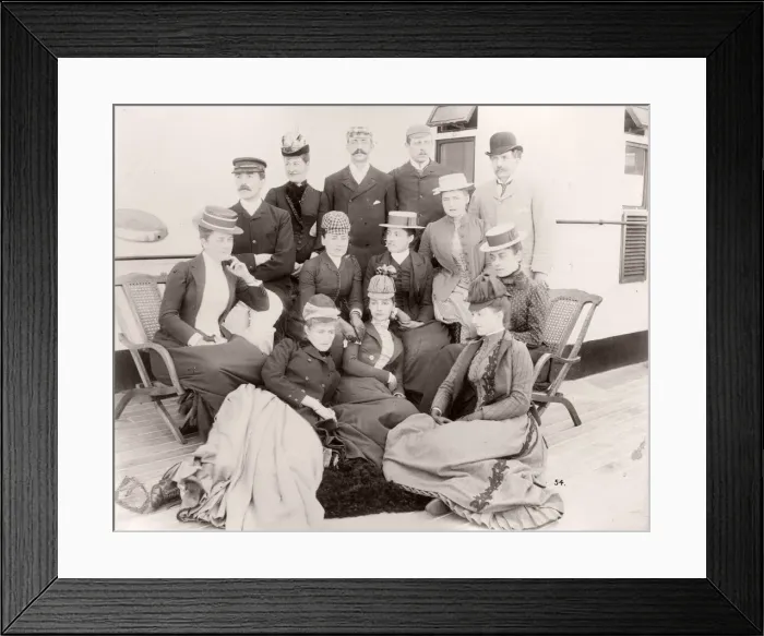 Framed Print : 1889 photograph - RMS Teutonic - from an album of images relating to the launch of Framed Print : 1889 photograph - RMS Teutonic - from an album of images relating to the launch of