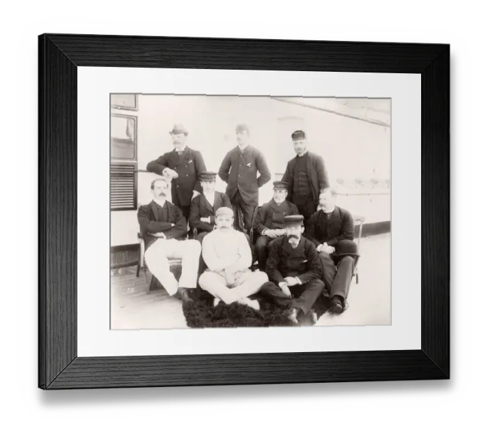 Framed Print : 1889 photograph - RMS Teutonic - from an album of images relating to the launch of Framed Print : 1889 photograph - RMS Teutonic - from an album of images relating to the launch of