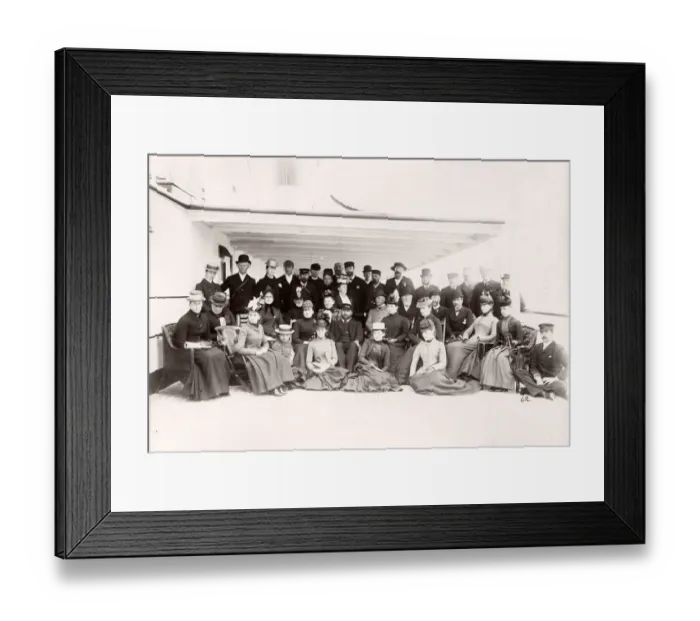 Framed Print : 1889 photograph - RMS Teutonic - from an album of images relating to the launch of Framed Print : 1889 photograph - RMS Teutonic - from an album of images relating to the launch of