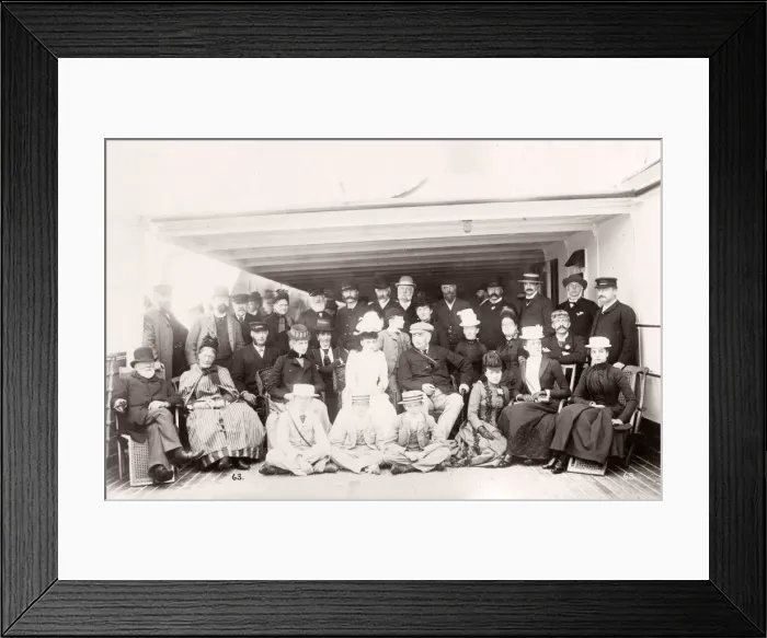 Framed Print : 1889 photograph - RMS Teutonic - from an album of images relating to the launch of Framed Print : 1889 photograph - RMS Teutonic - from an album of images relating to the launch of