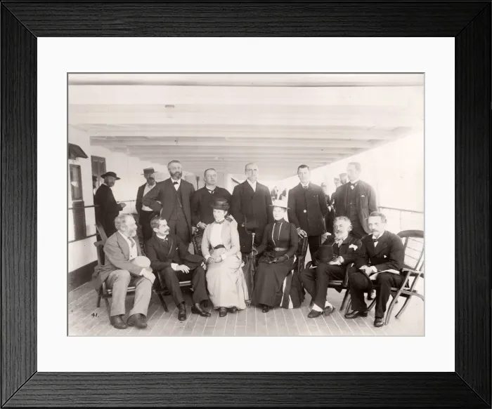 Framed Print : 1889 photograph - RMS Teutonic - from an album of images relating to the launch of Framed Print : 1889 photograph - RMS Teutonic - from an album of images relating to the launch of