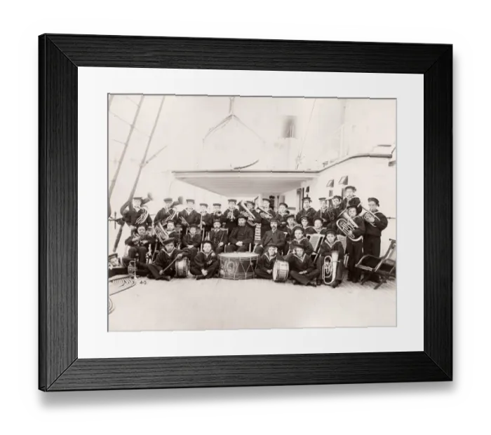 Framed Print : 1889 photograph - RMS Teutonic - from an album of images relating to the launch of Framed Print : 1889 photograph - RMS Teutonic - from an album of images relating to the launch of
