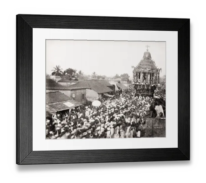 Framed Print : Vintage 19th century photograph: annual car festival, Madura, India Framed Print : Vintage 19th century photograph: annual car festival, Madura, India