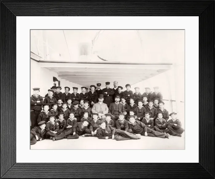 Framed Print : 1889 photograph - RMS Teutonic - from an album of images relating to the launch of Framed Print : 1889 photograph - RMS Teutonic - from an album of images relating to the launch of