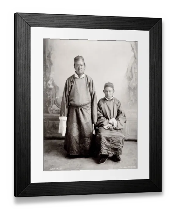 Framed Print : Vintage 19th century photograph: Lepcha Dzongpens or Kazis, regional governors, Sikkim Framed Print : Vintage 19th century photograph: Lepcha Dzongpens or Kazis, regional governors, Sikkim
