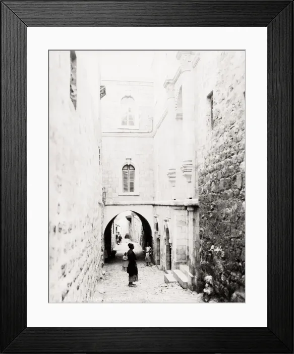 Framed Print : Vintage 19th century photograph: Sixth Station of the Cross, House of St Veronica Framed Print : Vintage 19th century photograph: Sixth Station of the Cross, House of St Veronica