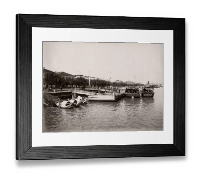 Framed Print : Boats along the Bund, Shanghai, China, late 19th century
