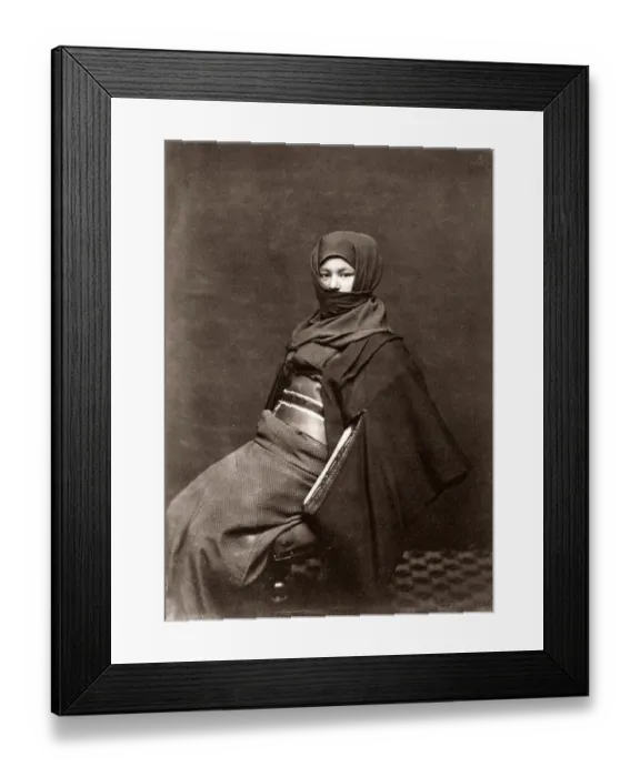 Framed Print : Japanese woman in winter clothing, Japan, c. 1870 s Framed Print : Japanese woman in winter clothing, Japan, c. 1870 s