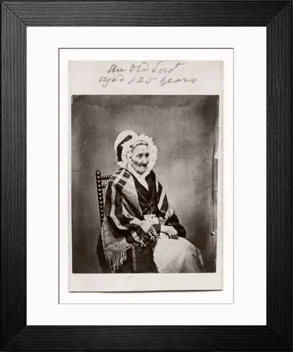 Framed Print : c. 1870 s, very old woman, caption claims 125 years old Framed Print : c. 1870 s, very old woman, caption claims 125 years old