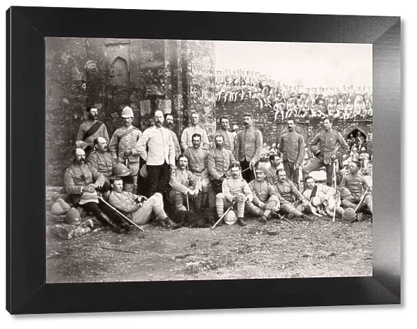 19th century vintage photograph India - 2nd Cheshire Regiment British army, Rawat Fort