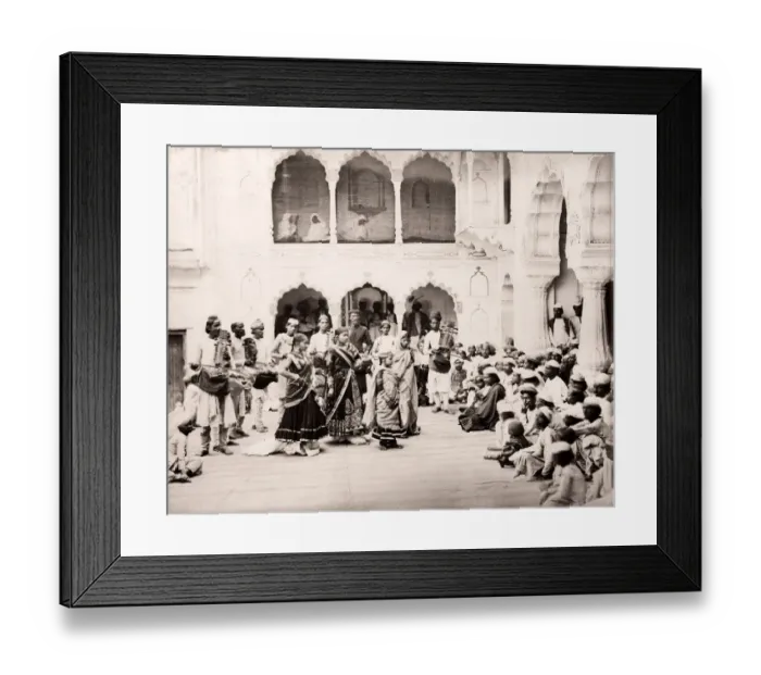 Framed Print : 19th century vintage photograph India - Nautch Girls dancing, 1860s Samuel Bourne Framed Print : 19th century vintage photograph India - Nautch Girls dancing, 1860s Samuel Bourne