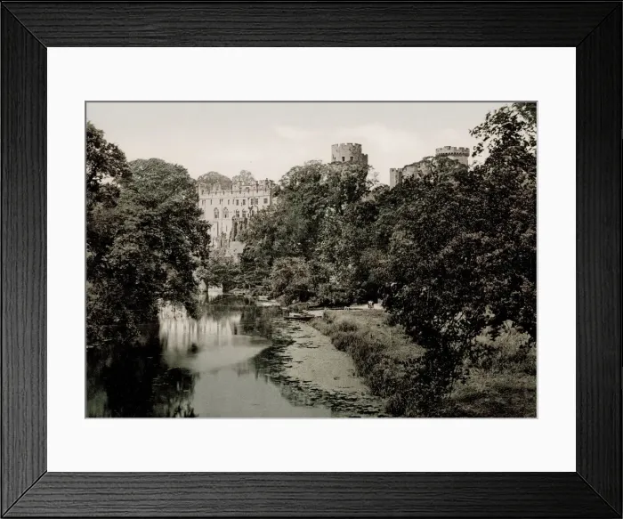 Framed Print : Vintage 19th century / 1900 photograph: Warwick Castle, England Framed Print : Vintage 19th century / 1900 photograph: Warwick Castle, England
