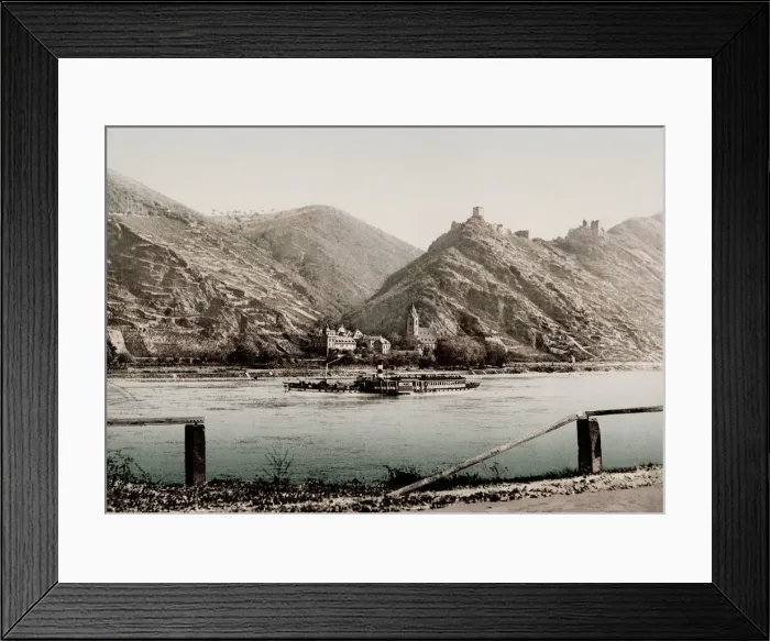Framed Print : Vintage 19th century / 1900 photograph: Boppard on the River Rhine, Germany Framed Print : Vintage 19th century / 1900 photograph: Boppard on the River Rhine, Germany