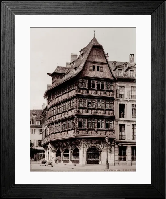 Framed Print : Vintage 19th century / 1900 photograph: Strasbourg, now in France, old wooden house Framed Print : Vintage 19th century / 1900 photograph: Strasbourg, now in France, old wooden house