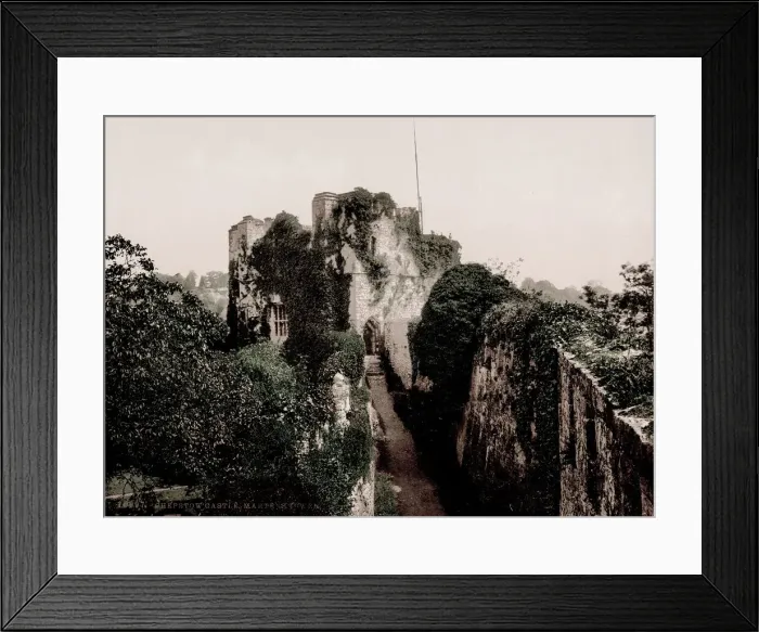 Framed Print : Vintage 19th century / 1900 photograph: Chepstow Castle, Wales Framed Print : Vintage 19th century / 1900 photograph: Chepstow Castle, Wales
