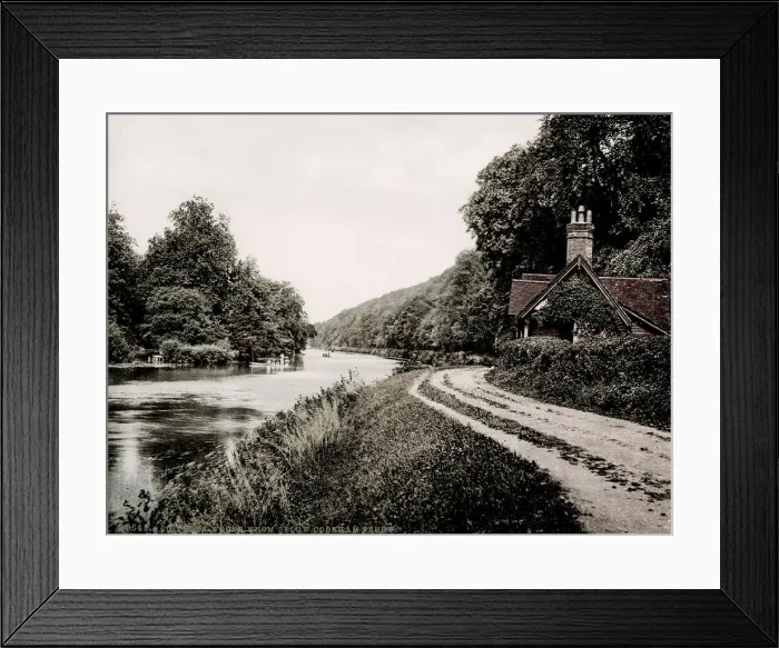 Framed Print : Vintage 19th century / 1900 photograph: Clivedon Woods, Cookham Ferry, River Thames Framed Print : Vintage 19th century / 1900 photograph: Clivedon Woods, Cookham Ferry, River Thames