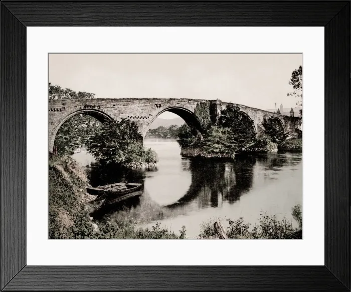 Framed Print : Vintage 19th century / 1900 photograph: Stirling Old Bridge is a stone bridge which Framed Print : Vintage 19th century / 1900 photograph: Stirling Old Bridge is a stone bridge which
