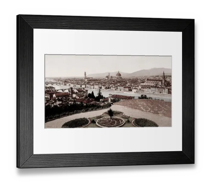 Framed Print : Vintage 19th century / 1900 photograph: view of Florence, Firenze, Italy Framed Print : Vintage 19th century / 1900 photograph: view of Florence, Firenze, Italy