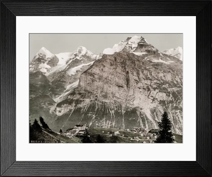 Framed Print : Vintage 19th century / 1900 photograph: Morren, a traditional Walser mountain village in Framed Print : Vintage 19th century / 1900 photograph: Morren, a traditional Walser mountain village in