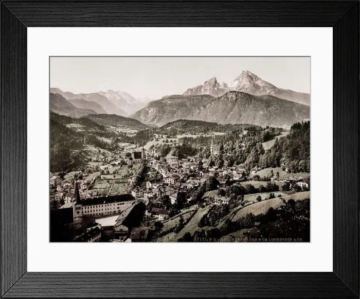 Framed Print : Vintage 19th century / 1900 photograph: Berchtesgaden, a municipality in the district Framed Print : Vintage 19th century / 1900 photograph: Berchtesgaden, a municipality in the district