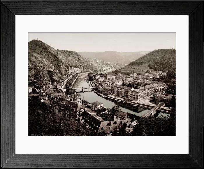 Framed Print : Vintage 19th century / 1900 photograph: Bad Ems, a town in Rheinland Pfalz, Germany Framed Print : Vintage 19th century / 1900 photograph: Bad Ems, a town in Rheinland Pfalz, Germany