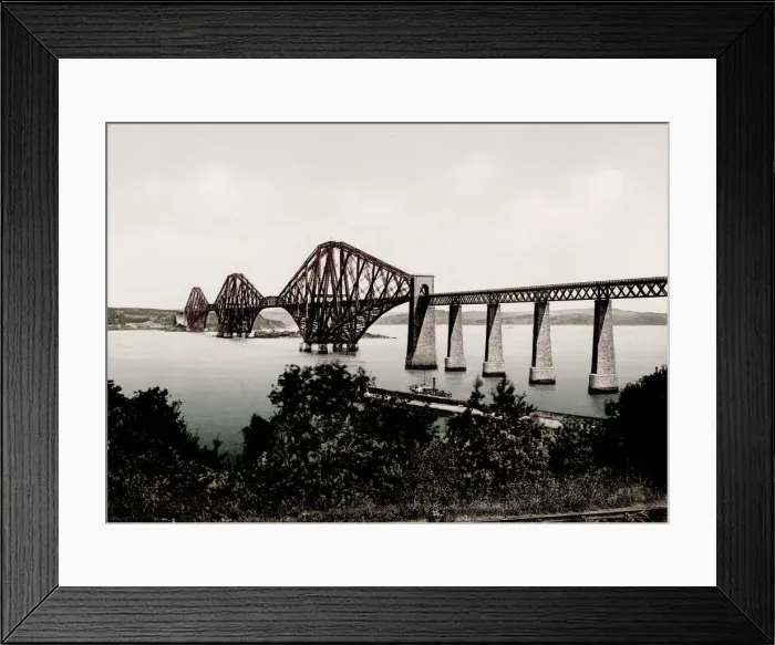 Framed Print : Vintage 19th century / 1900 photograph: the Forth Rail Bridge, over the River Forth Framed Print : Vintage 19th century / 1900 photograph: the Forth Rail Bridge, over the River Forth