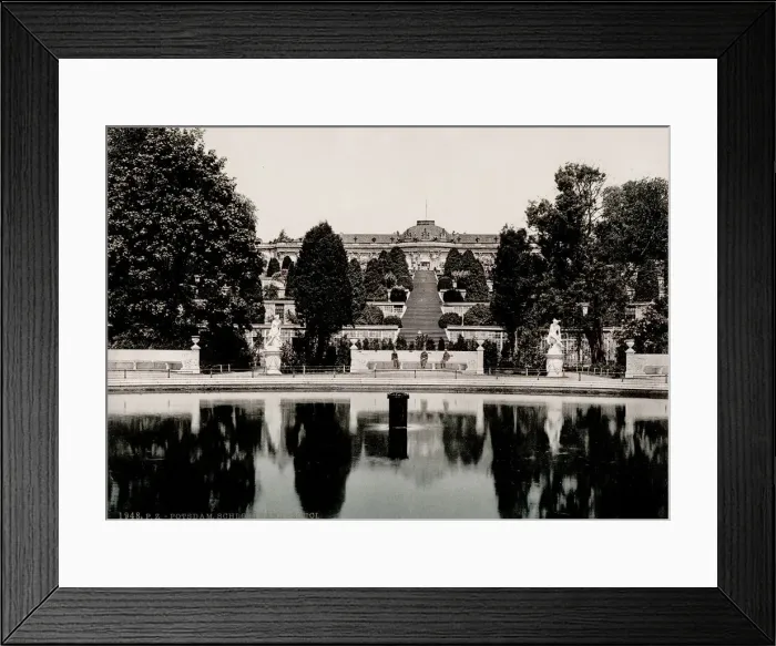 Framed Print : Vintage 19th century / 1900 photograph: Sanssouci, a historical building in Potsdam Framed Print : Vintage 19th century / 1900 photograph: Sanssouci, a historical building in Potsdam
